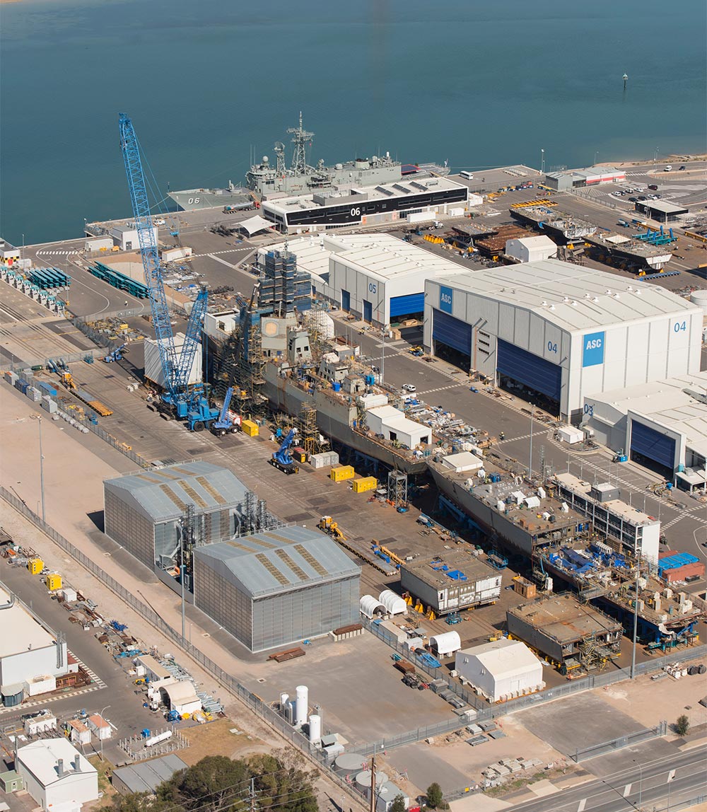 South Australian ship yard viewed from the air