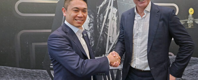 (L-R) ispace Director & CFO Jumpei Nozaki and entX Limited Managing Director Bryn Jones.